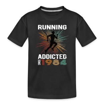 Running Vintage Running Addicted runner jogger 1984 - T-shirt bio Premium Enfant - noir - Devant