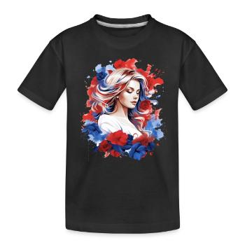 T-Shirt Frankreich - Kinder Premium Bio T-Shirt - Schwarz - Vorne