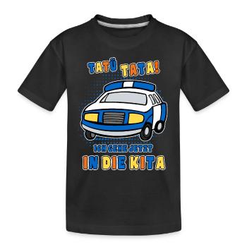 Kita Anfänger Polizeiauto Jungen Geschenkidee - Kinder Premium Bio T-Shirt - Schwarz - Vorne