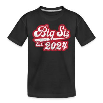 Big Sis Est 2024 - Kinder Premium Bio T-Shirt - Schwarz - Vorne