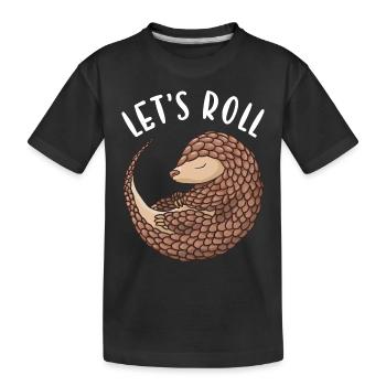 Let's Roll Pangolin - Kinder Premium Bio T-Shirt - Schwarz - Vorne
