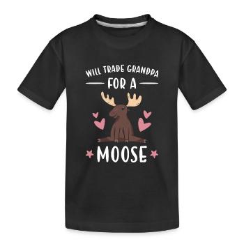 Elk va échanger grand-père contre un orignal - T-shirt bio Premium Enfant - noir - Devant