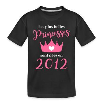 née en 2012 cadeau anniversaire fille 10 ans - T-shirt bio Premium Enfant - noir - Devant