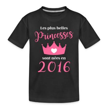née en 2016 cadeau anniversaire fille 6 ans - T-shirt bio Premium Enfant - noir - Devant