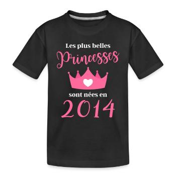 née en 2014 cadeau anniversaire fille 8 ans - T-shirt bio Premium Enfant - noir - Devant