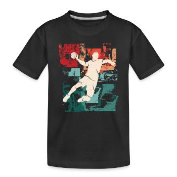 Handballspieler Vintage Handballer Handball - Kinder Premium Bio T-Shirt - Schwarz - Vorne