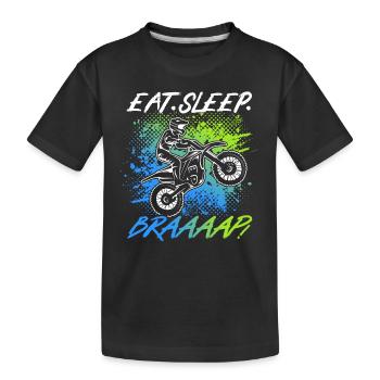 Moto Eat Sleep Braaaap Dirtbike Motocross - T-shirt bio Premium Enfant - noir - Devant