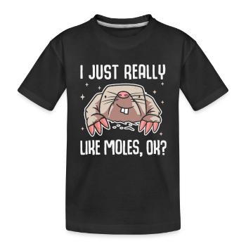 J’aime vraiment les taupes, OK? Taupe mignonne - T-shirt bio Premium Enfant - noir - Devant