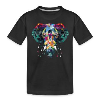 Elefant - Kinder Premium Bio T-Shirt - Schwarz - Vorne
