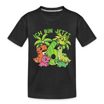 6. Geburtstag Kindergeburtstag Ich Bin Jetzt 6 - Kinder Premium Bio T-Shirt - Schwarz - Vorne