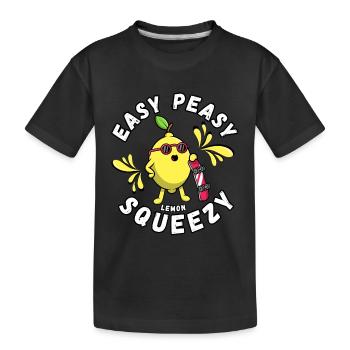 Easy Peasy Zitrone Squeezy - Kinder Premium Bio T-Shirt - Schwarz - Vorne