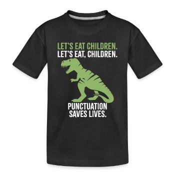 Mangeons des enfants - T-shirt bio Premium Enfant - noir - Devant