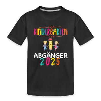 Kindergarten Abgänger 2025 Abschied Kita Kiga Hort - Kinder Premium Bio T-Shirt - Schwarz - Vorne