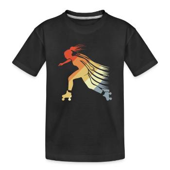 Roller Skating Girls - Kids' Premium Organic T-Shirt - black - Front