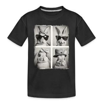 Drôle mignon lapin lapin animal photobooth selfie - T-shirt bio Premium Enfant - noir - Devant