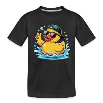 Cool Duck Rubber Duckie Cartoon Lunettes de soleil Casquette - T-shirt bio Premium Enfant - noir - Devant