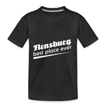 Flensburg - Stadt best place ever - Kinder Premium Bio T-Shirt - Schwarz - Vorne
