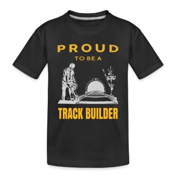 Proud Track Builder - Kids' Premium Organic T-Shirt - black - Front