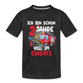 Ich Bin Schon 2 Jahre Voll Im Einsatz - Kinder Premium Bio T-Shirt - Schwarz - Vorne