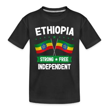 Ethiopia - Kids' Premium Organic T-Shirt - black - Front