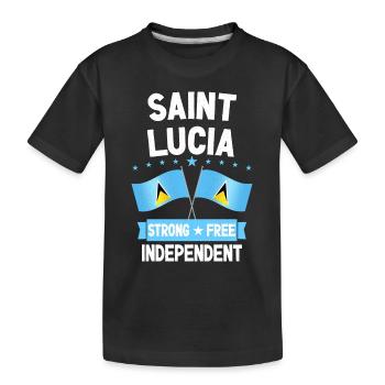 Saint Lucia - Kids' Premium Organic T-Shirt - black - Front