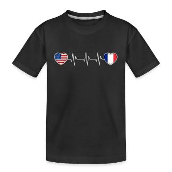 Frankreich - Kinder Premium Bio T-Shirt - Schwarz - Vorne