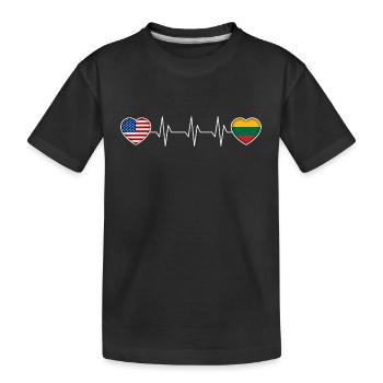Lithuania - Kids' Premium Organic T-Shirt - black - Front