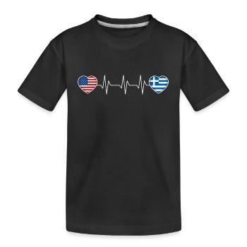 Griechenland - Kinder Premium Bio T-Shirt - Schwarz - Vorne