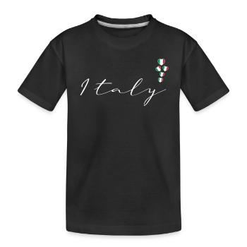 Italien - Kinder Premium Bio T-Shirt - Schwarz - Vorne