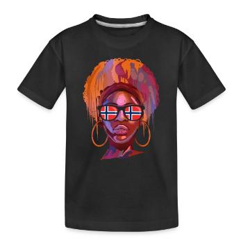 Norwegen - Kinder Premium Bio T-Shirt - Schwarz - Vorne
