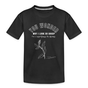 JE SUIS UN BUVEUR SECRET DE THÉ AU GINGEMBRE Ingwertee Ingwer - T-shirt bio Premium Enfant - noir - Devant