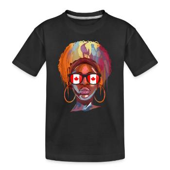 Kanada - Kinder Premium Bio T-Shirt - Schwarz - Vorne
