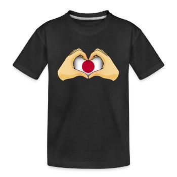 Japan - Kinder Premium Bio T-Shirt - Schwarz - Vorne