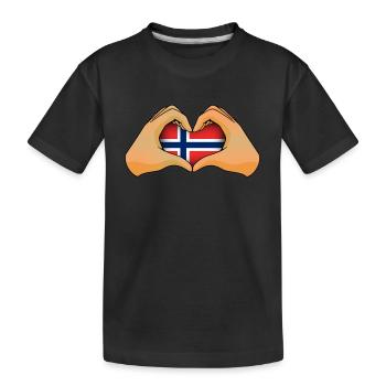 Norwegen - Kinder Premium Bio T-Shirt - Schwarz - Vorne