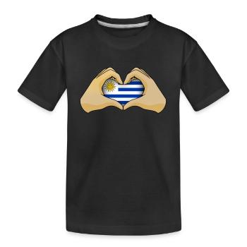 Uruguay - Kinder Premium Bio T-Shirt - Schwarz - Vorne