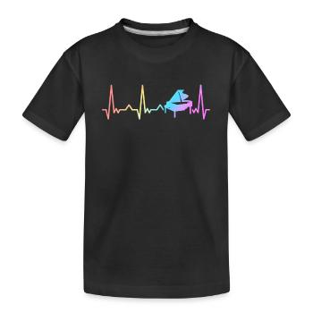 Piano Klavier Pianist Instrument - Kids' Premium Organic T-Shirt - black - Front