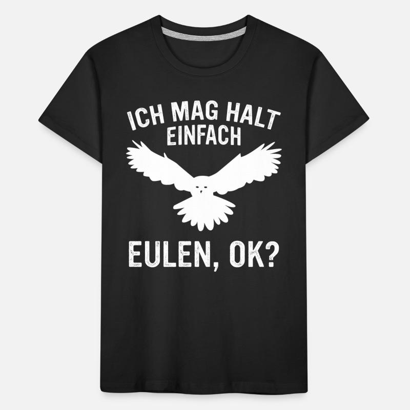 Nachteule Eule Eulen Vogel Kinder Premium Bio T-Shirt