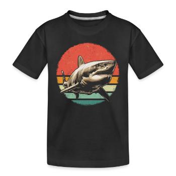 Requin, Océan, Requin tigre, Animal, Poisson - T-shirt bio Premium Enfant - noir - Devant