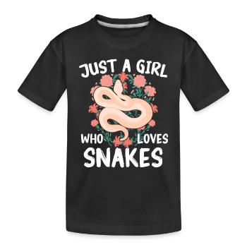 Schlange Schlangen Tier - Kinder Premium Bio T-Shirt - Schwarz - Vorne