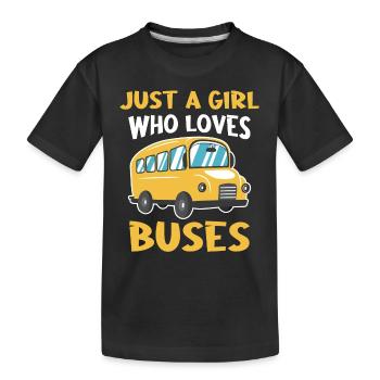 Bus Chauffeur d’autobus Autobus scolaire - T-shirt bio Premium Enfant - noir - Devant
