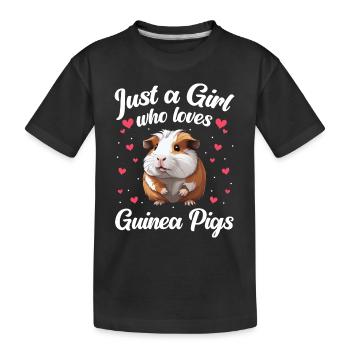 Meerschweinchen - Kinder Premium Bio T-Shirt - Schwarz - Vorne