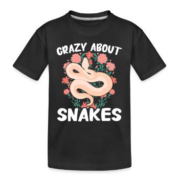 Schlange Schlangen Tier - Kinder Premium Bio T-Shirt - Schwarz - Vorne