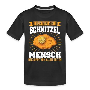 Wiener Schnitzel Plätzli Österreich Essen - Kinder Premium Bio T-Shirt - Schwarz - Vorne