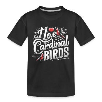 Cardinal Rouge Cardinal Oiseau Rouge Cardinal - T-shirt bio Premium Enfant - noir - Devant