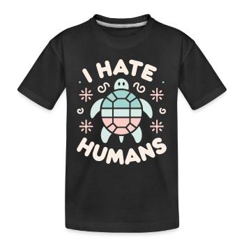 Schildkröte Meeresschildkröte Schildkröten Tier - Kinder Premium Bio T-Shirt - Schwarz - Vorne