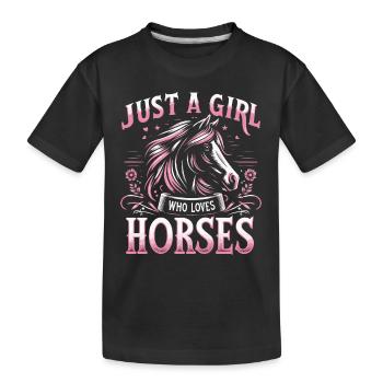 Horse Riding Horse Riding Horse Riding Jump Riding - Kids' Premium Organic T-Shirt - black - Front