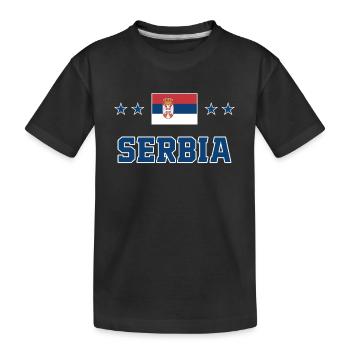 Serbien - Kinder Premium Bio T-Shirt - Schwarz - Vorne