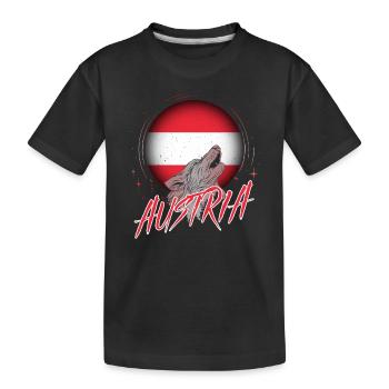 Austria - Kids' Premium Organic T-Shirt - black - Front