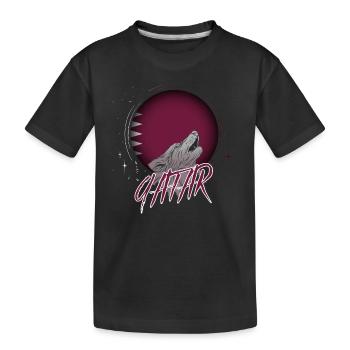 Qatar - Kids' Premium Organic T-Shirt - black - Front
