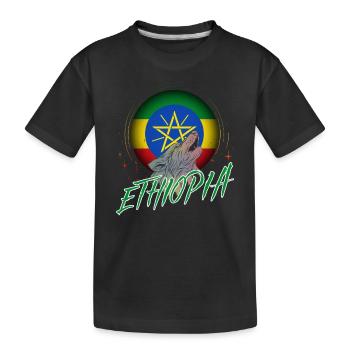 Ethiopia - Kids' Premium Organic T-Shirt - black - Front